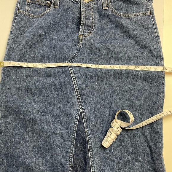 Upcycled Denim Maxi Skirt American Eagle Jeans Boho Modest Size 6 Long 90s Y2K - Picture 11 of 12